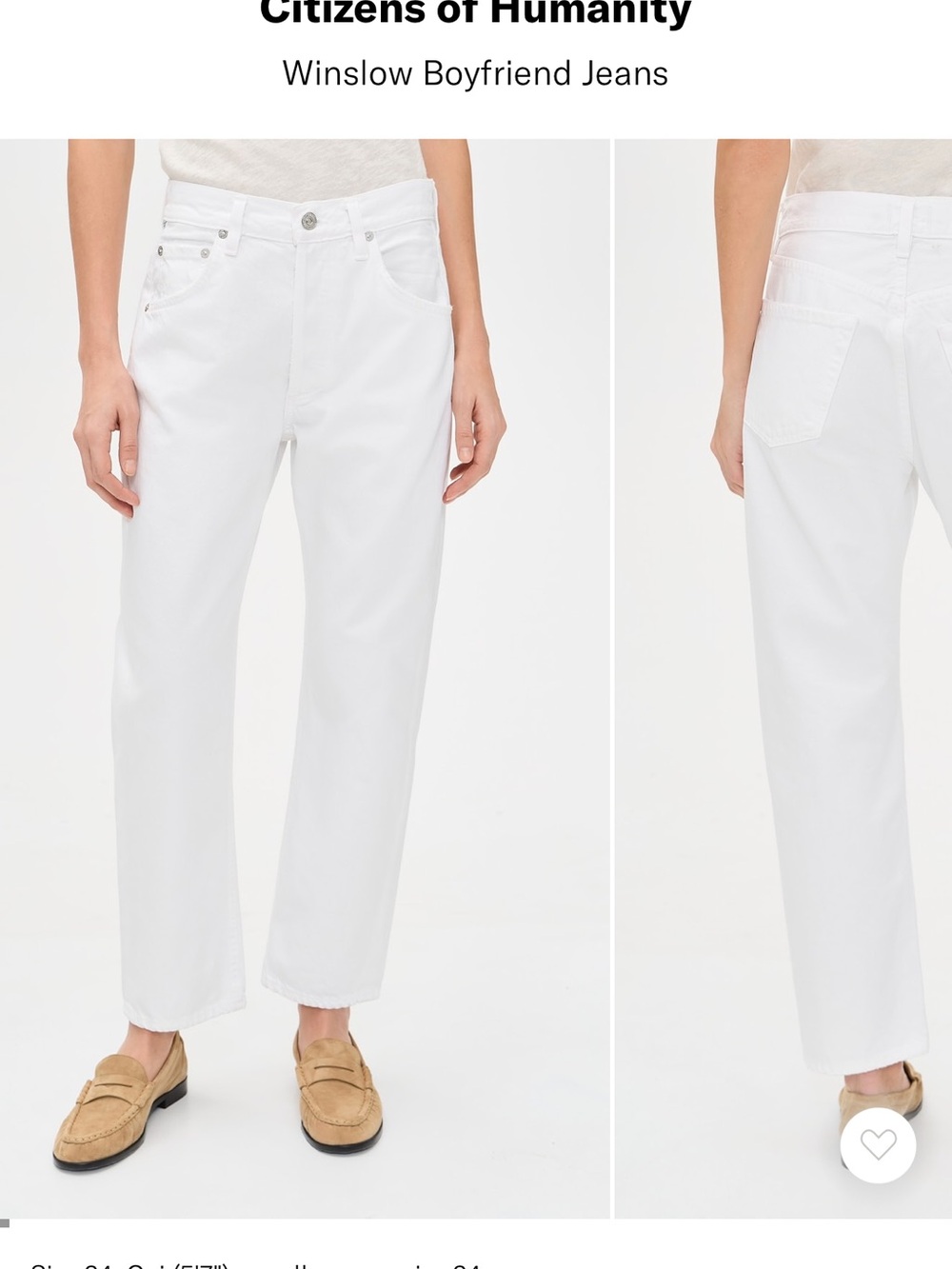 Citizens Of Humanity White Boyfriend Jeans